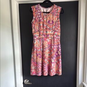Title Nine Pink and Orange Fit and Flare Mini Dress
